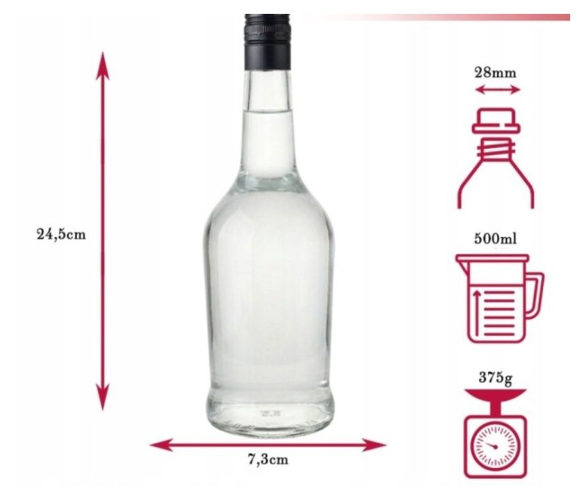 Butelka Napoleon 500 ml z zakrętką 10 sztuk Artman