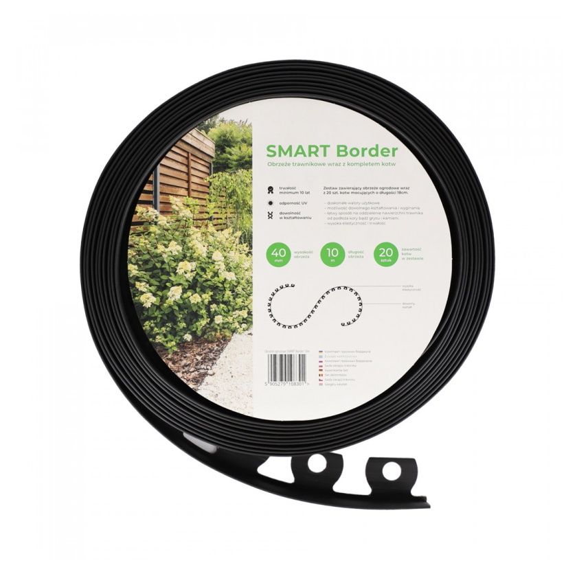 Obrzeże Border SMART 40 dł.10mb Czarne Natan Plast
