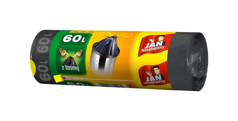Worki na śmieci 60l 12szt classic taśma Jan Niezbędny