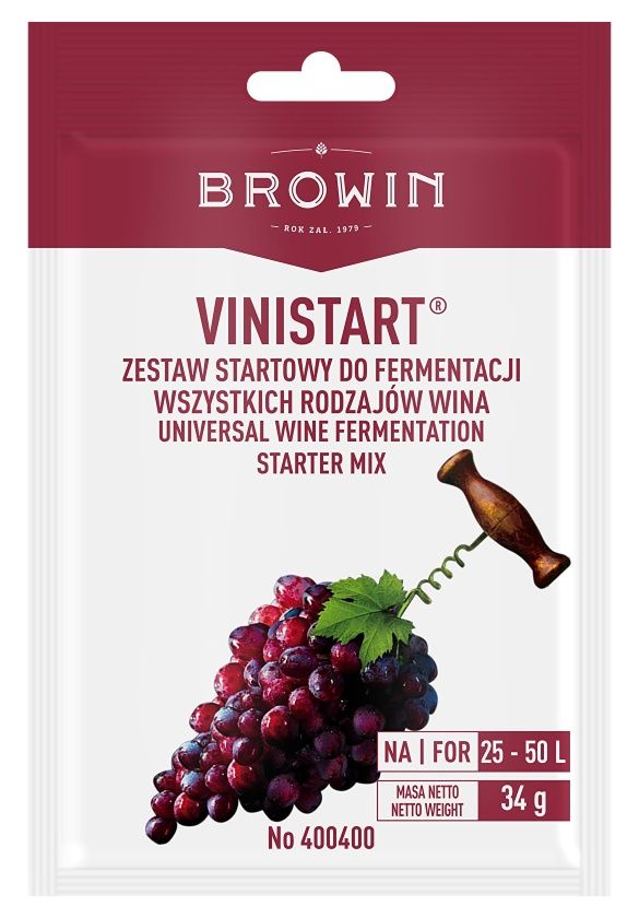Zestaw startowy do wina drożdże + pożywka 34g Vinistart Browin