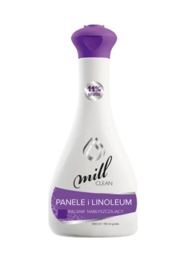 Płyn nabłyszczający do paneli i linoleum 500 ml + 55 ml GRATIS MillClean
