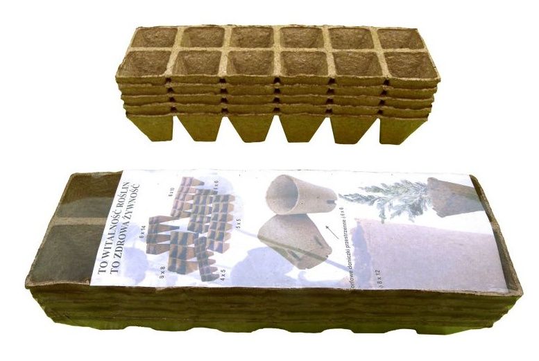 Torfowe doniczki kwadratowe 5x5cm 60 sztuk Jiffy