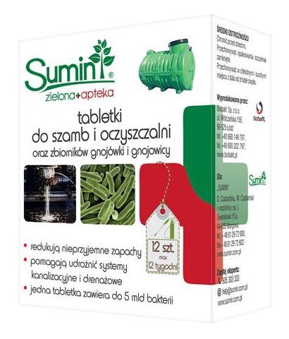 Biopreparat do szamb tabletki 12 sztuk Sumin