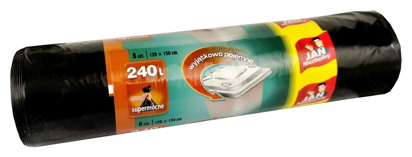Worki budowlane LD 240L 8 szt czarne Jan Niezbędny