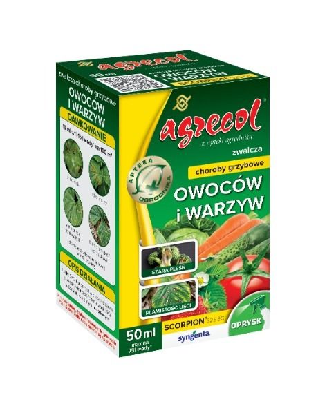 Scorpion 325 SC zwalcza choroby grzybowe owoców i warzyw 50 ml Agrecol