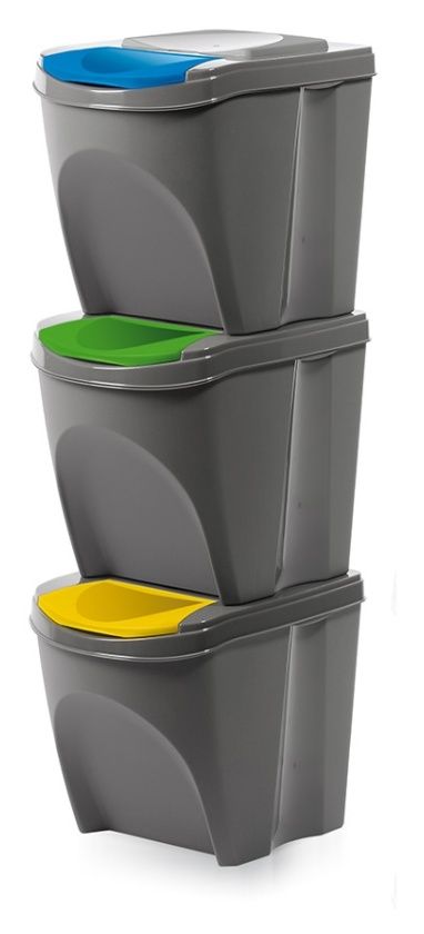 Kosz do segregacji 3x25L IKWB szary Prosperplast