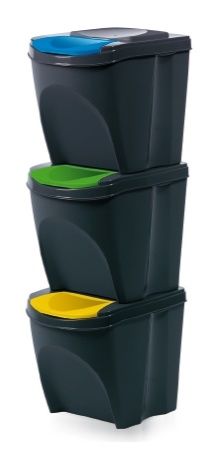 Kosz do segregacji 3x25L IKWB czarny Prosperplast