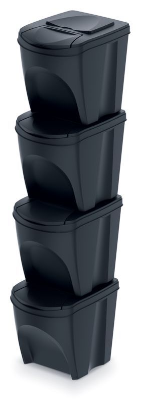 Kosze do segregacji odpadów 4x25L IKWB szary Prosperplast