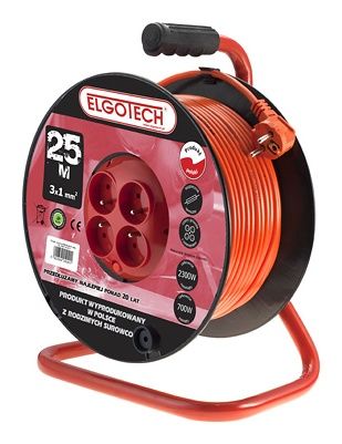 Przedłużacz bębnowy 3x1mm2 4 gniazda 20m Elgotech