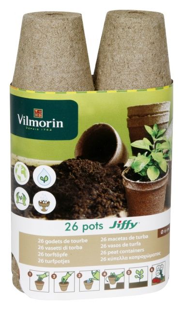 Doniczki torfowe Jiffy fi 6cm 26 sztuk Vilmorin 