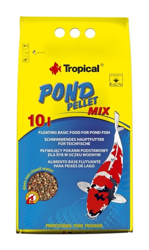 Pokarm dla ryb Pond Pellet Mix TROPICAL 10 L GRUPA