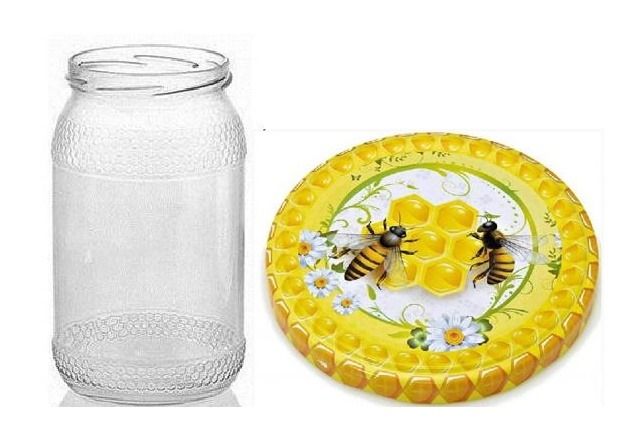Zestaw Słój 900ml 8szt + nakrętka fi 82 mm Miód 10 sztuk Tragar