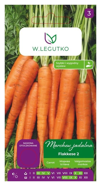 Marchew Flakkese 2 nasiona otoczkowane 300 sztuk W. Legutko