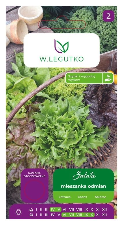 Sałata mix odmian nasiona otoczkowane 150 szt. W. Legutko