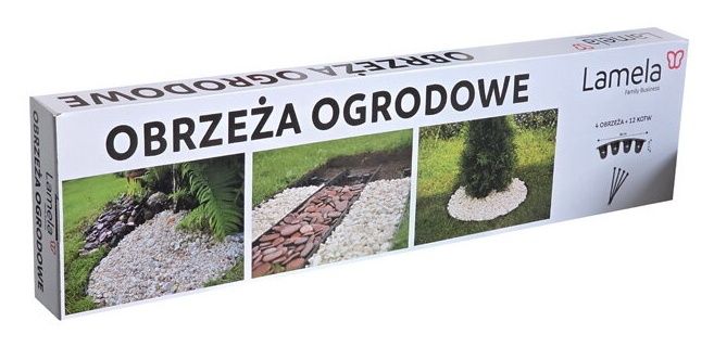 Obrzeże ogrodowe z kotwami 780x80x45 mm czarne Lamela