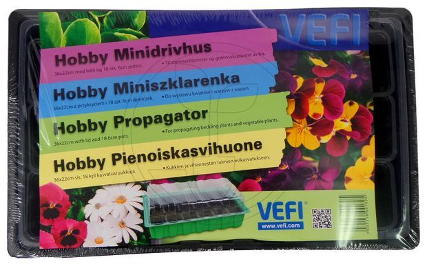 Miniszklarenka 36x22cm - 18 doniczek VEFI