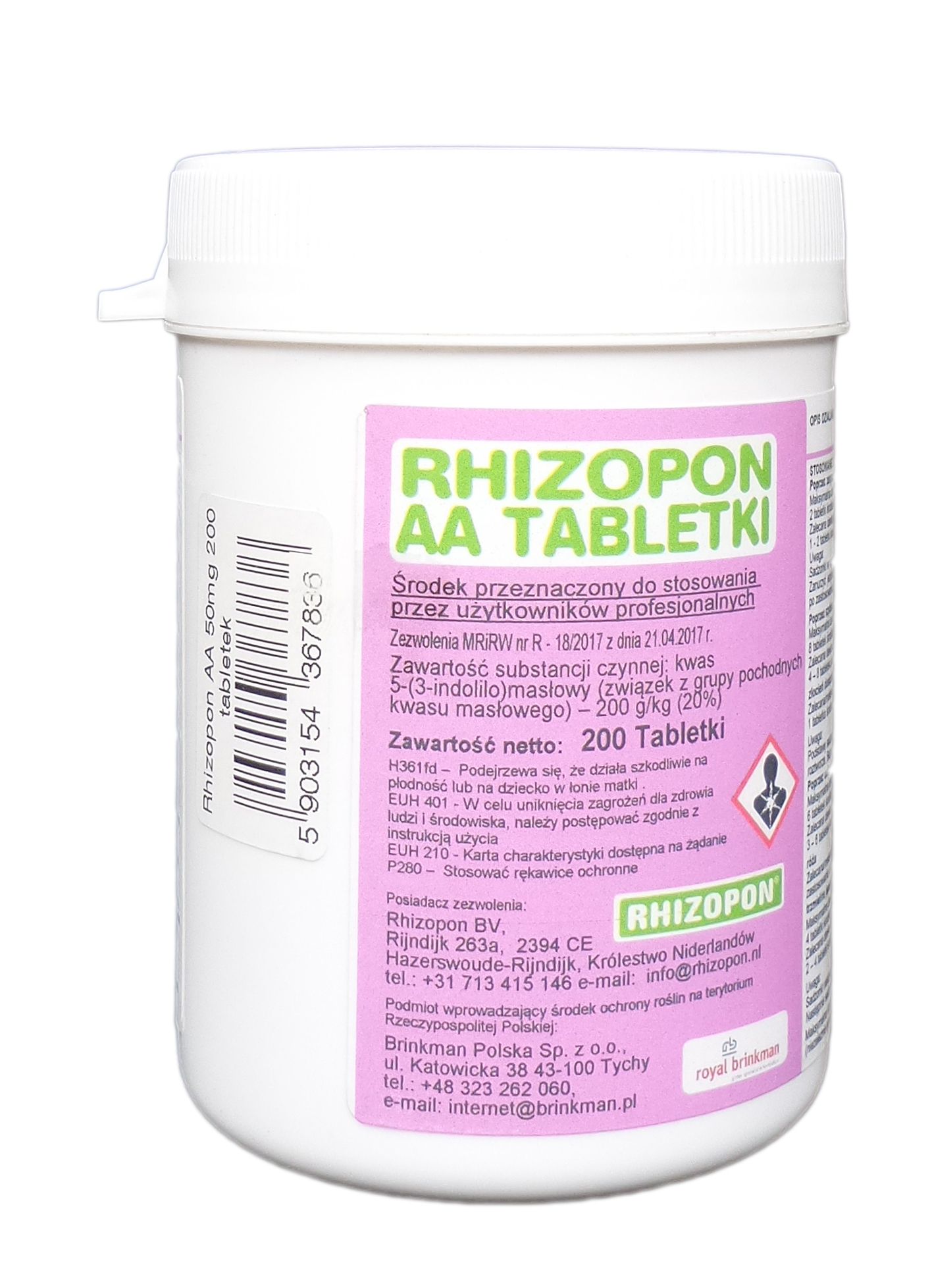 Rhizopon AA 50mg 200 tabletek Brinkman