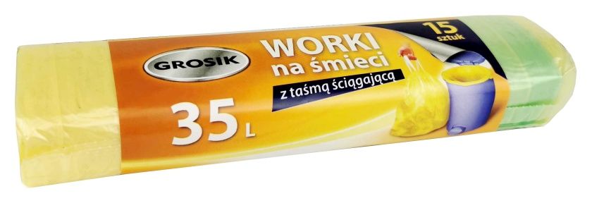 Worki na śmieci 35L z taśmą hd 15 szt Grosik