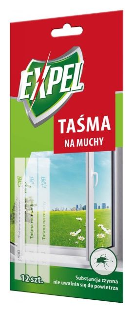 Naklejka na muchy (taśma) 12 sztuk Expel 