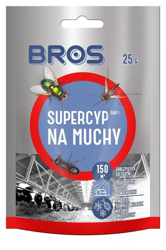 Preparat do oprysku na muchy Supercyp 6 WP 25g Bros