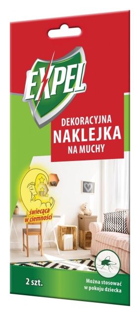 Dekoracyjna naklejka na muchy świecąca w ciemności 2 sztuki Expel 