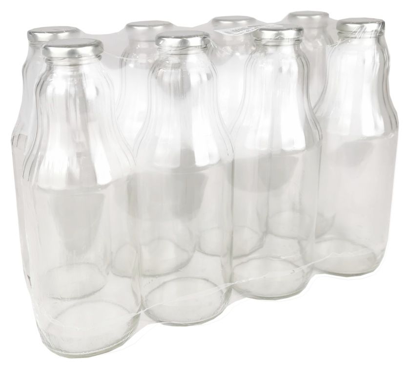 Butelka na sok 1L + Nakrętka fi 43 8szt Tragar