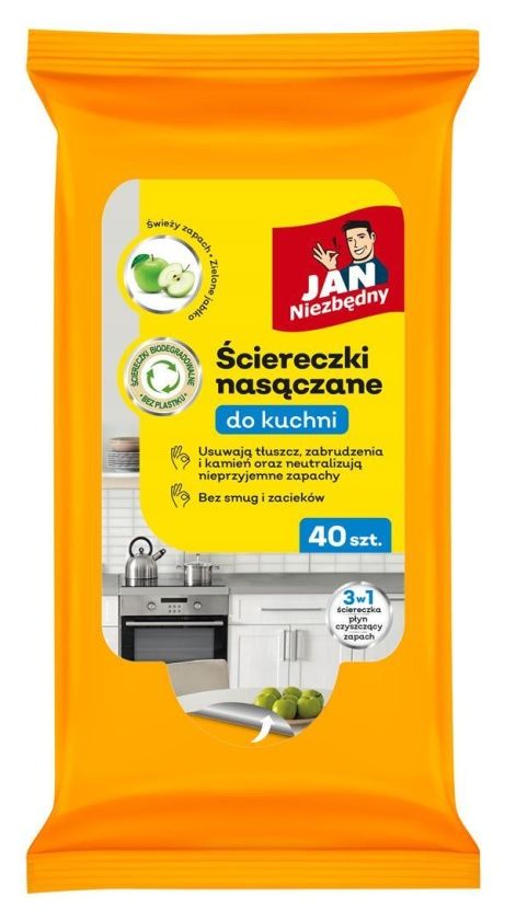 Ściereczki nasączane do kuchni 40szt. Jan Niezbędny