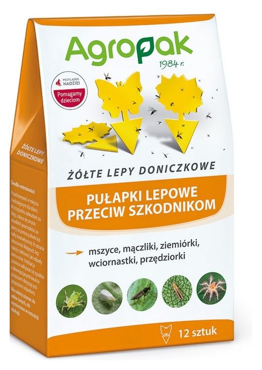Żółte lepy doniczkowe 12szt Agropak