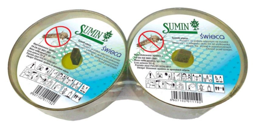 Świeca przeciw komarom 160g 2szt Sumin