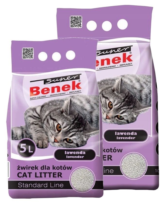 Żwirek bentonitowy lawenda Super Benek4