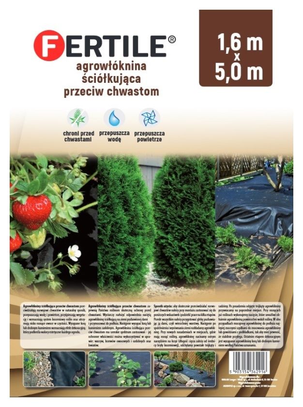 Agrowł&oacute;knina ści&oacute;łkująca przeciw chwastom 1,6x5m