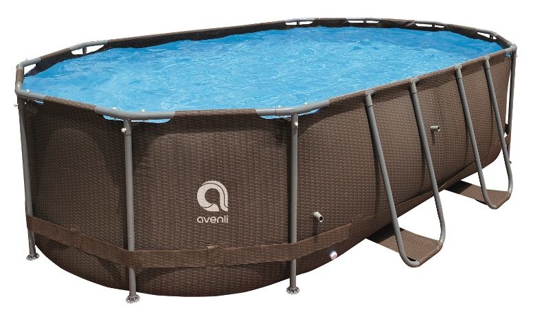 Basen ogrodowy stelażowy owalny Rattan Acrylmed