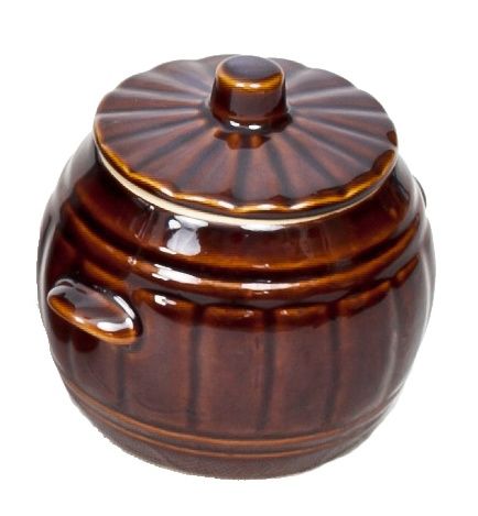 Beczka ceramiczna 1L z pokrywką wykonana z kamionki
