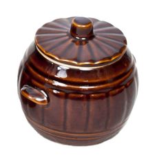Beczka ceramiczna 1L z pokrywką wykonana z kamionki