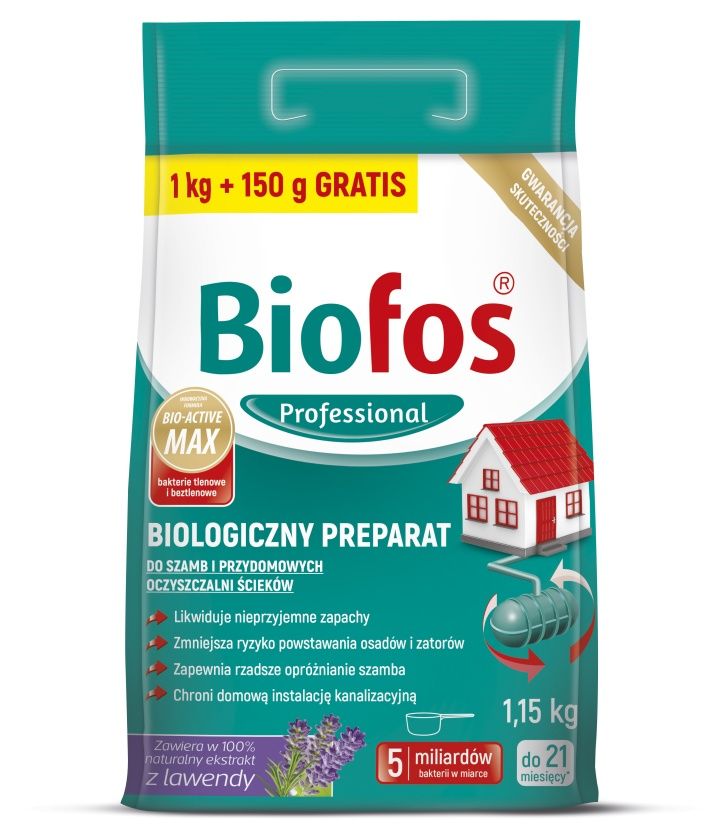 BIOFOS BIOLOGICZNY PREPARAT DO SZAMB I OCZYSZCZALNI 1kg+150g