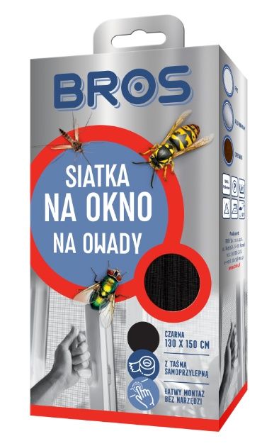 Siatka na okno 130x150 czarna Bros11