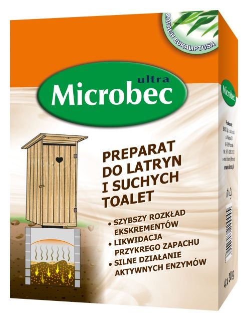 Preparat do latryn i suchych toalet Microbec 4x30g Bros 
