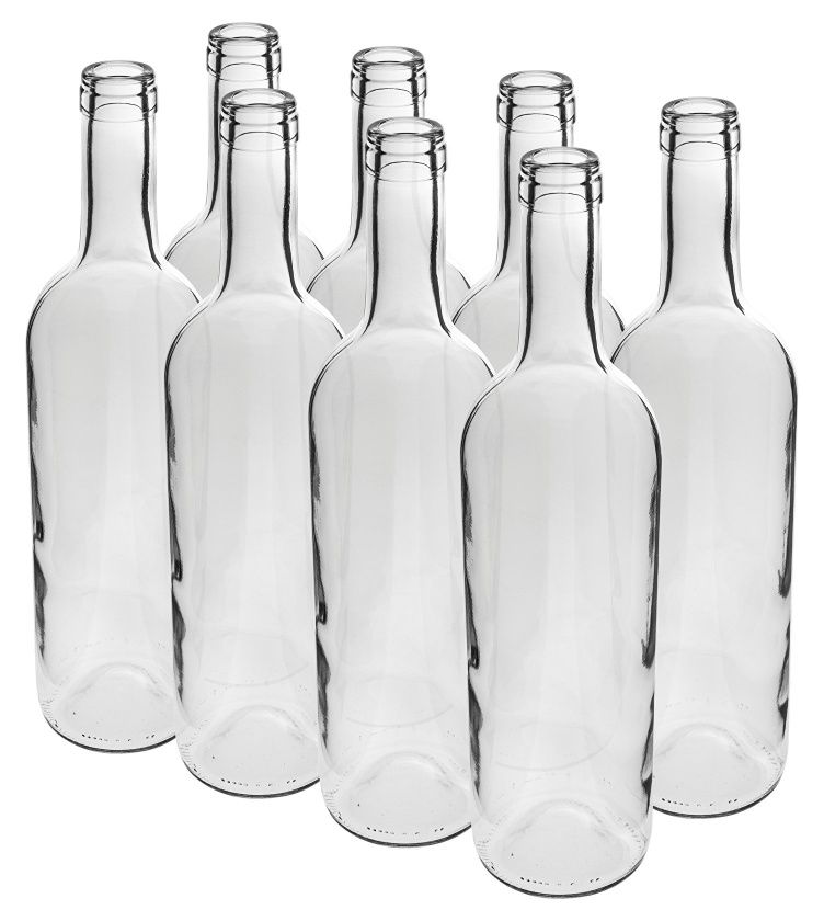 Butelka na wino 0,75 L biała 8 sztuk Browin