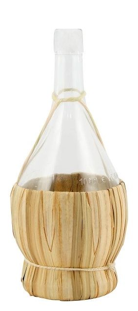 Butelka FIASCO na wino, nalewkę w słomianym koszu TRAGAR
