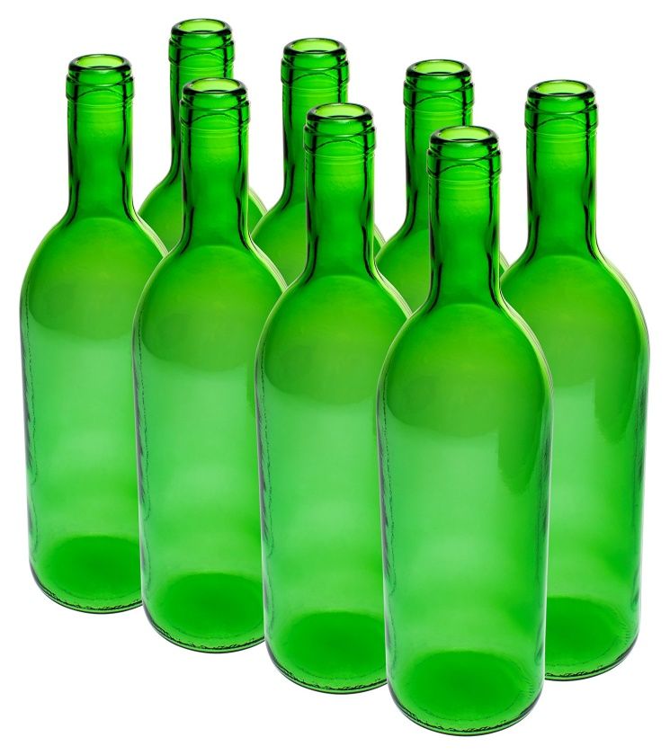 Butelka na wino 0,75 L zielona 8 sztuk Browin