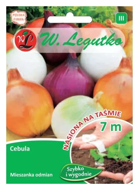 Cebula - mieszanka odmian - taśma 7m Legutko