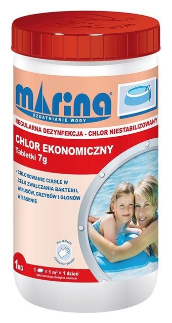 Chlor ekonomiczny (niestabilizowany) tabletki 7g - 1 kg Marina