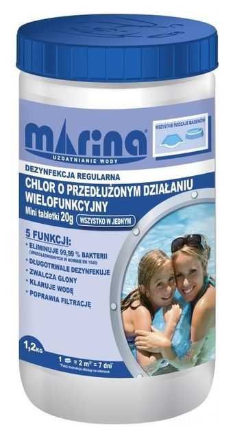Chlor o przedłużonym działaniu tabletek 20g - 1,2 kg MARINA