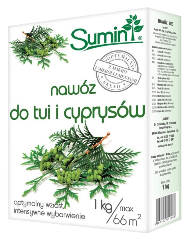 Nawóz do tui i cyprysów Sumin