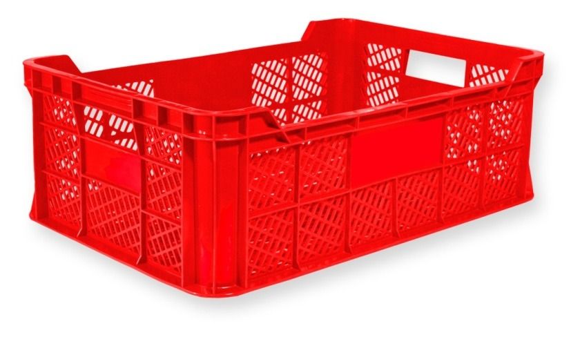 Czerwona skrzynka transportowa Lesterplast 600 × 400 × 220 mm 15 kg