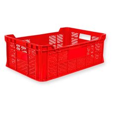 Czerwona skrzynka transportowa Lesterplast 600 × 400 × 220 mm 15 kg