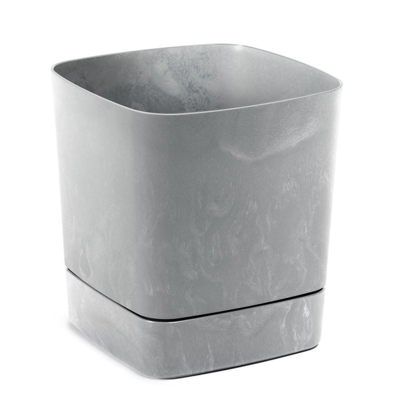 Doniczka Clima Recycled Efekt Betonu + podstawka Lamela1