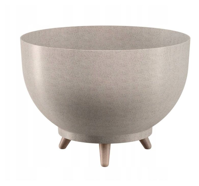Doniczka Misa Satina Eco Wood na nóżkach biała Form-Plastic