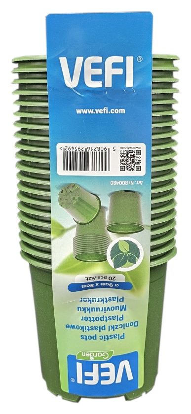 Doniczka produkcyjna okrągła zielona Vefi