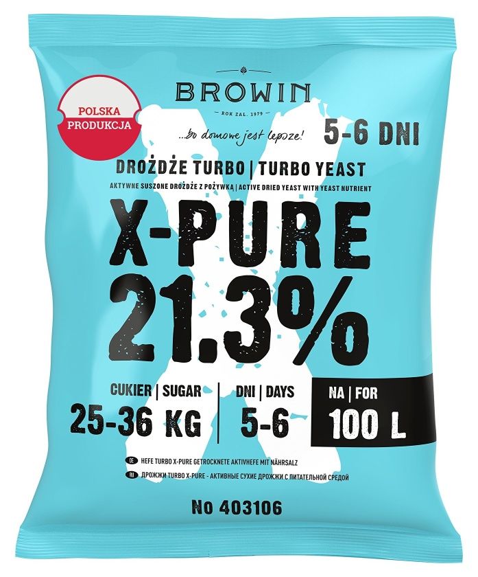 Drożdże gorzelnicze Turbo X-Pure 360g Browin